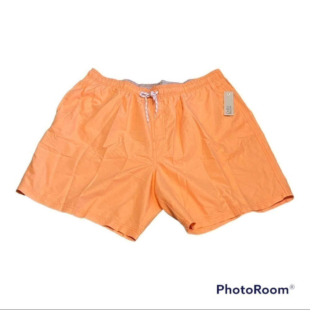 NWT Mens Croft and Barrow 7.5 Solid Swim Shorts In Cantaloupe | 2X NWT